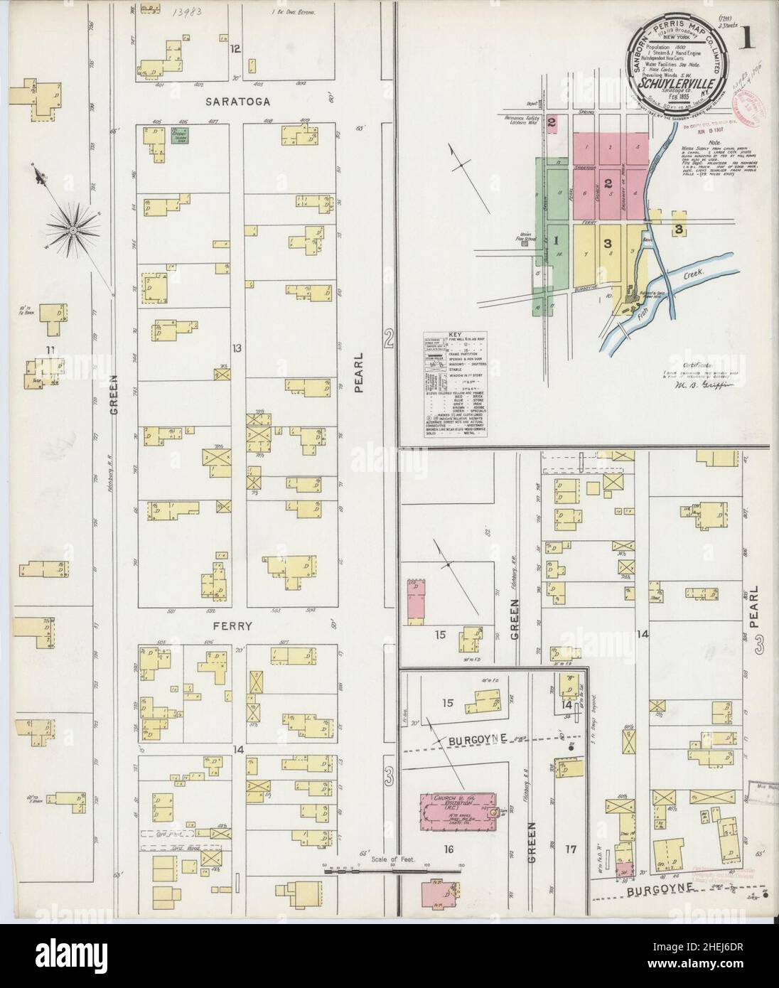 Sanborn Fire Insurance Map from Schuylerville, Saratoga County, New