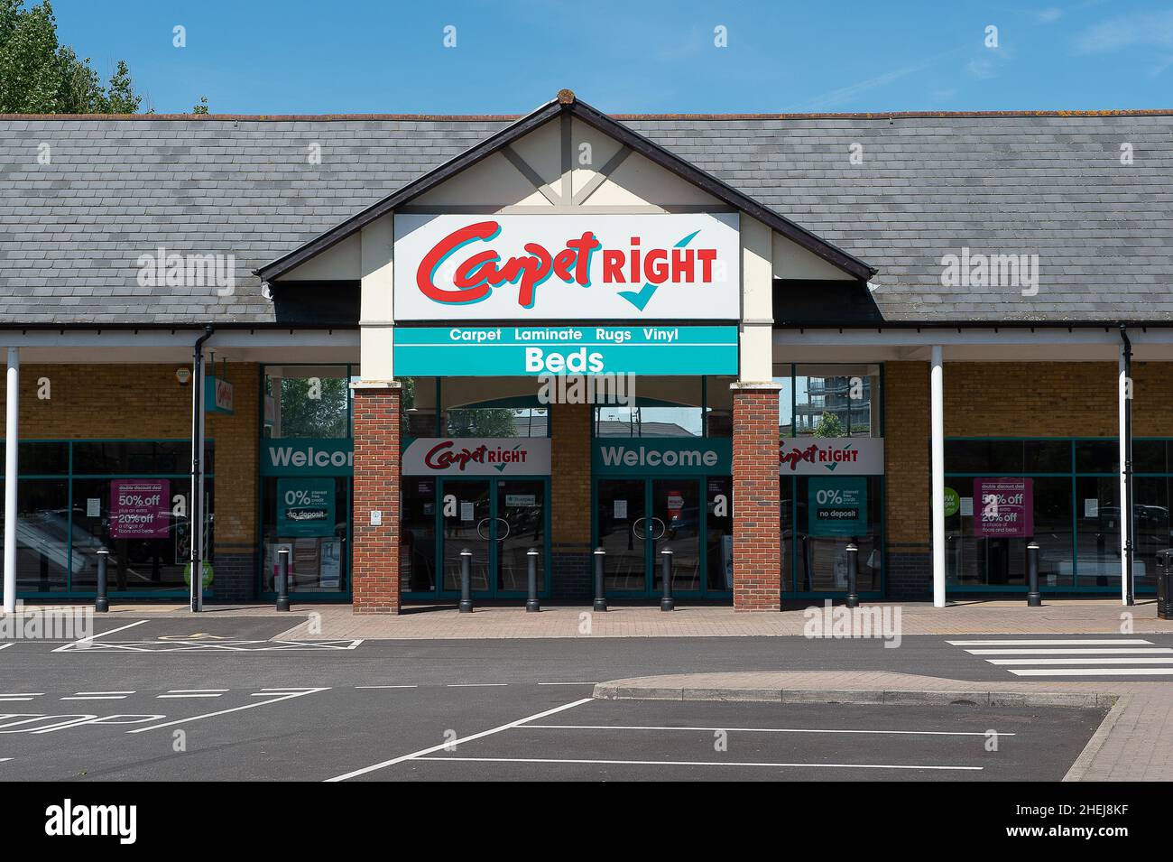StainesuponThames, Surrey, UK. 20th May, 2020. Empty car park spaces
