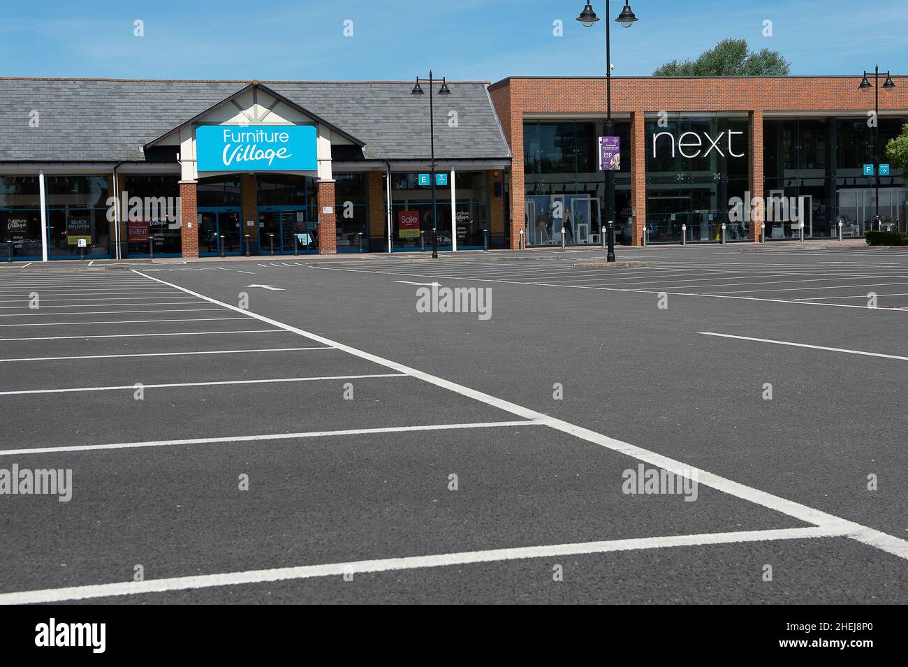 StainesuponThames, Surrey, UK. 20th May, 2020. Empty car park spaces
