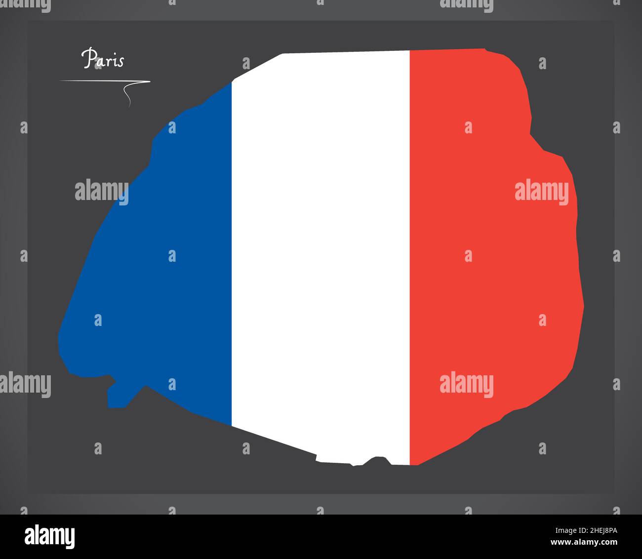 Carte de France. Drapeau national. French map flag. Stock Vector