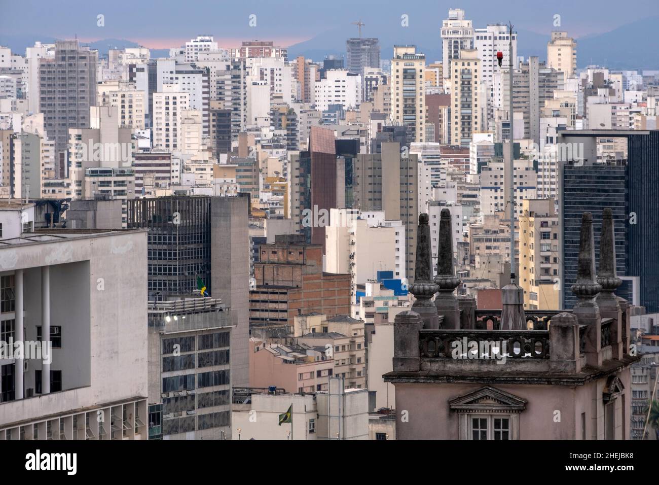 South America, Brazil, Sao Paulo. Skyscrapers, apartment blocks and corporate office buildings