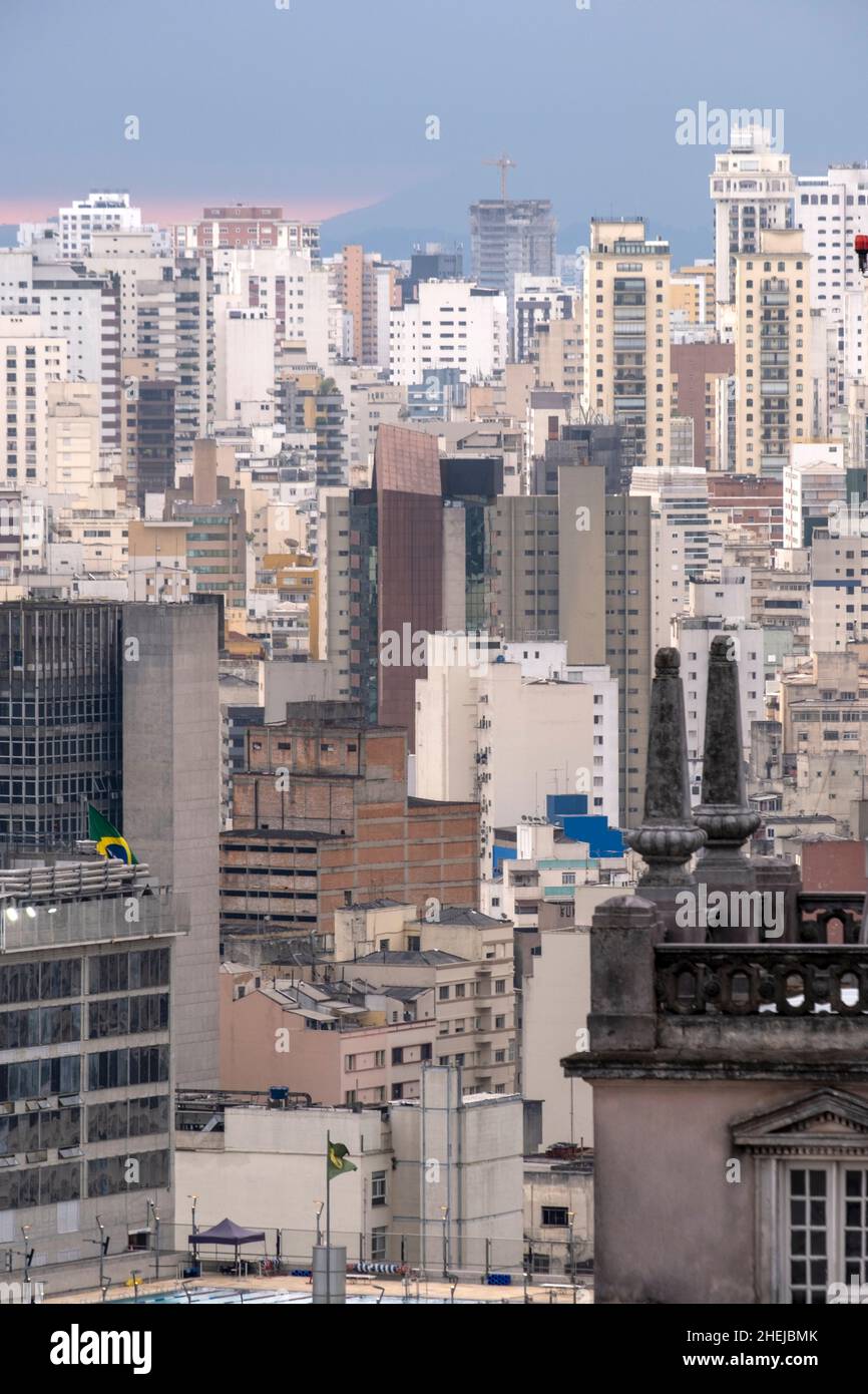 South America, Brazil, Sao Paulo. Skyscrapers, apartment blocks and corporate office buildings