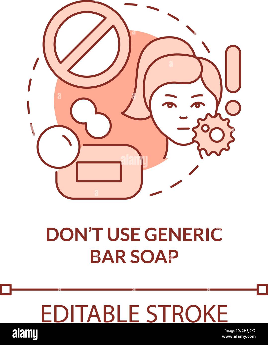 Dont use generic bar soap terracotta concept icon Stock Vector Image ...