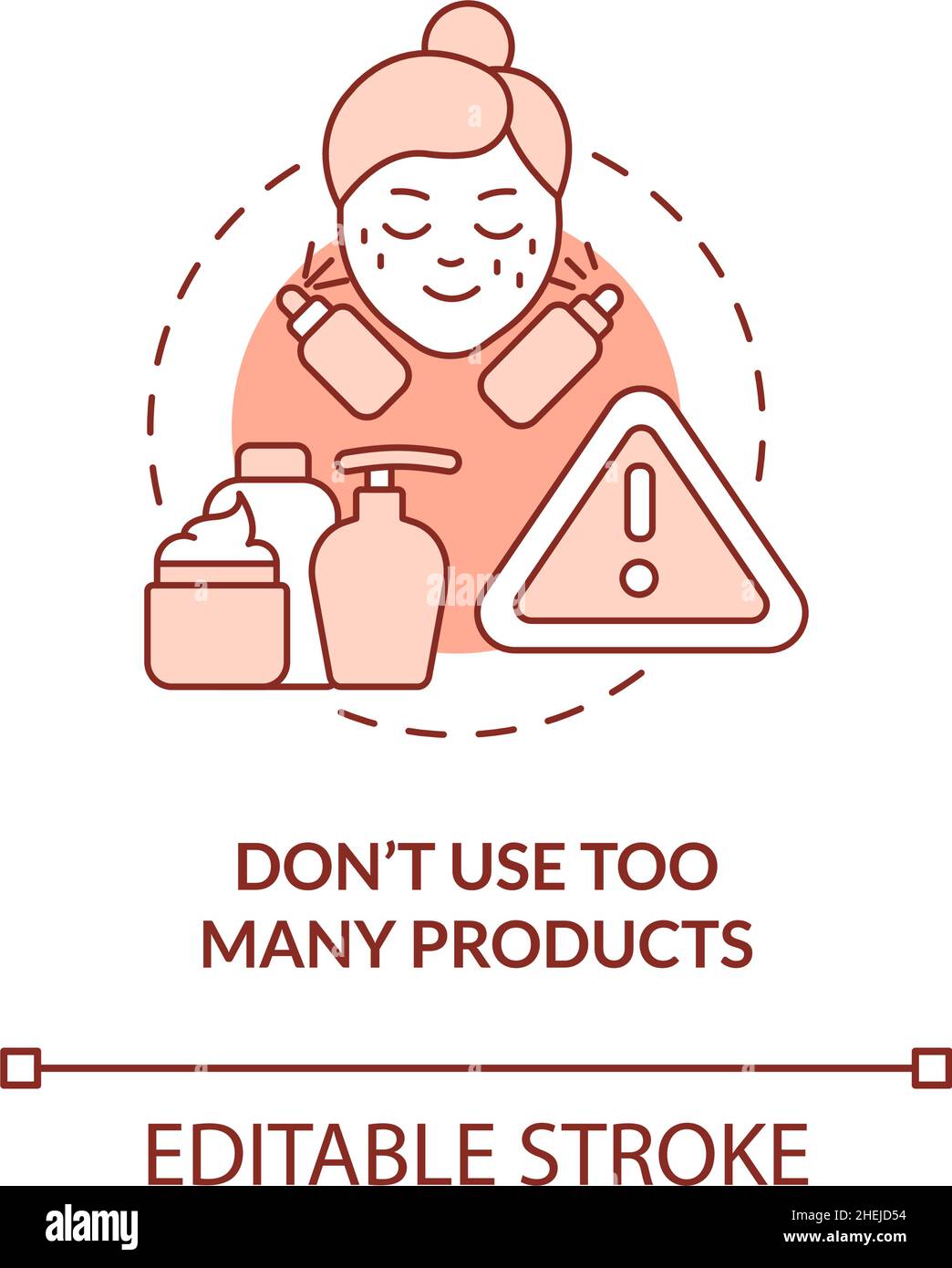 Dont use too many products terracotta concept icon Stock Vector Image ...