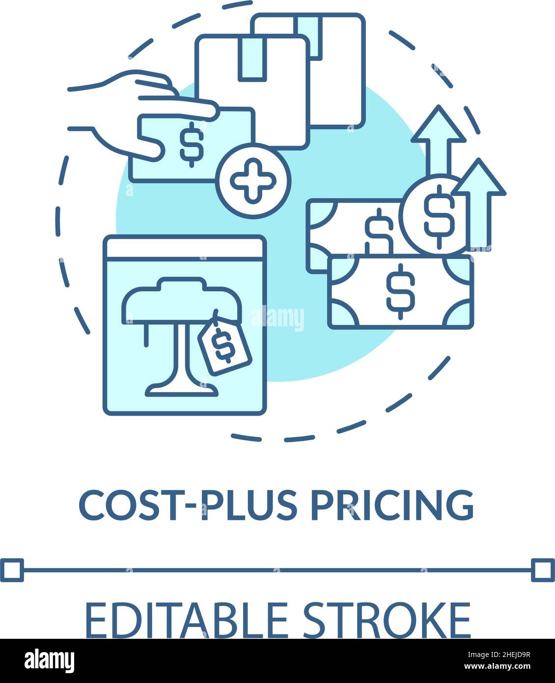 Costplus pricing turquoise concept icon Stock Vector Image & Art Alamy