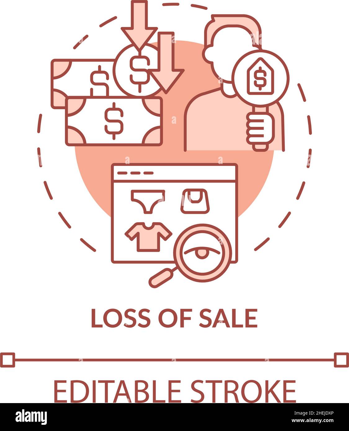 Loss of sale terracotta concept icon Stock Vector Image & Art - Alamy