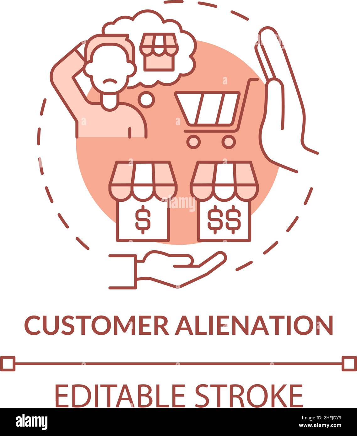 Customer alienation terracotta concept icon Stock Vector Image & Art ...