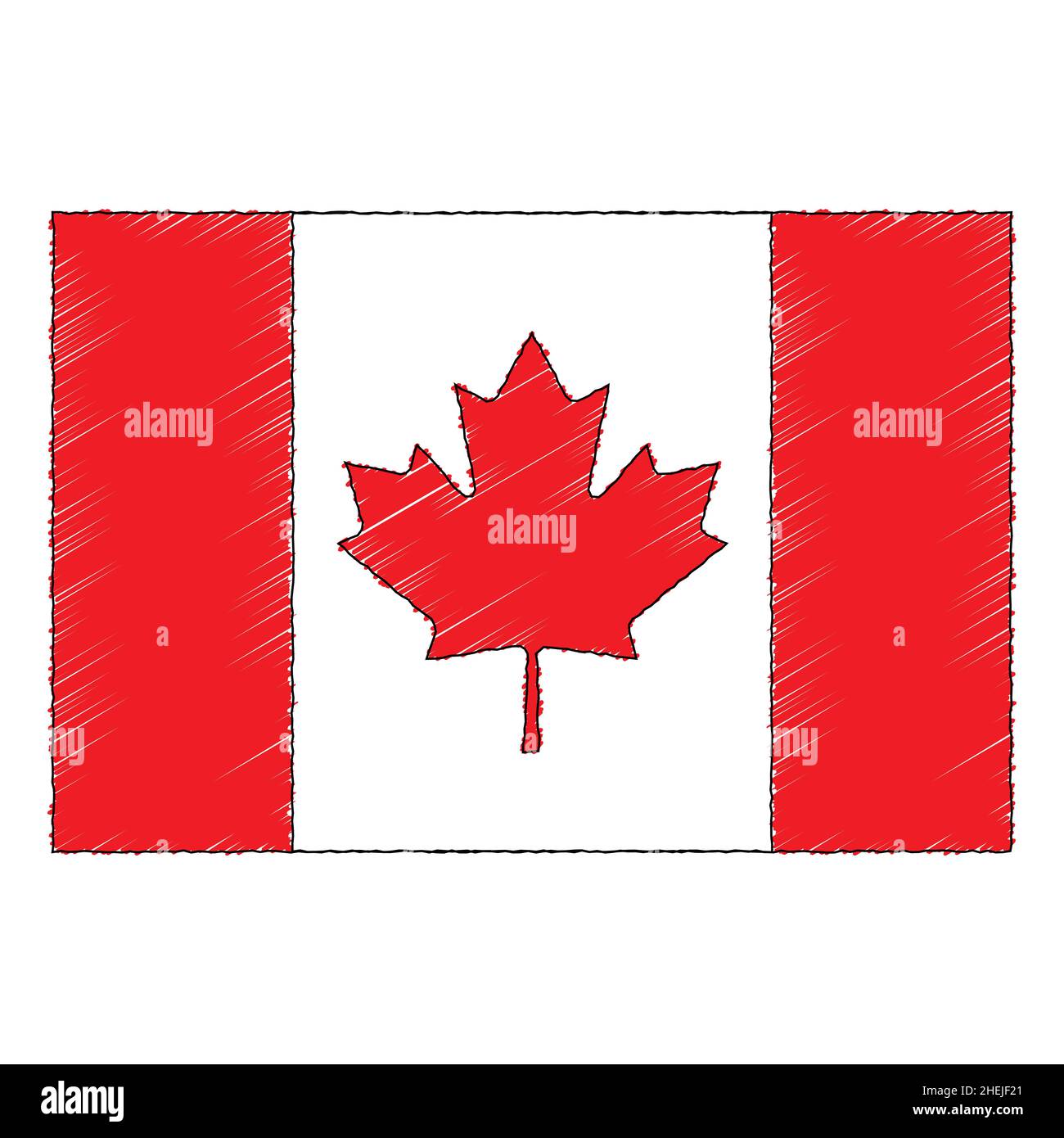 Hand drawn sketch flag of Canada. doodle style vector icon Stock Vector ...
