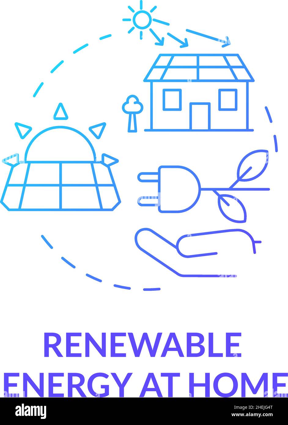 Renewable energy blue gradient concept icon Stock Vector