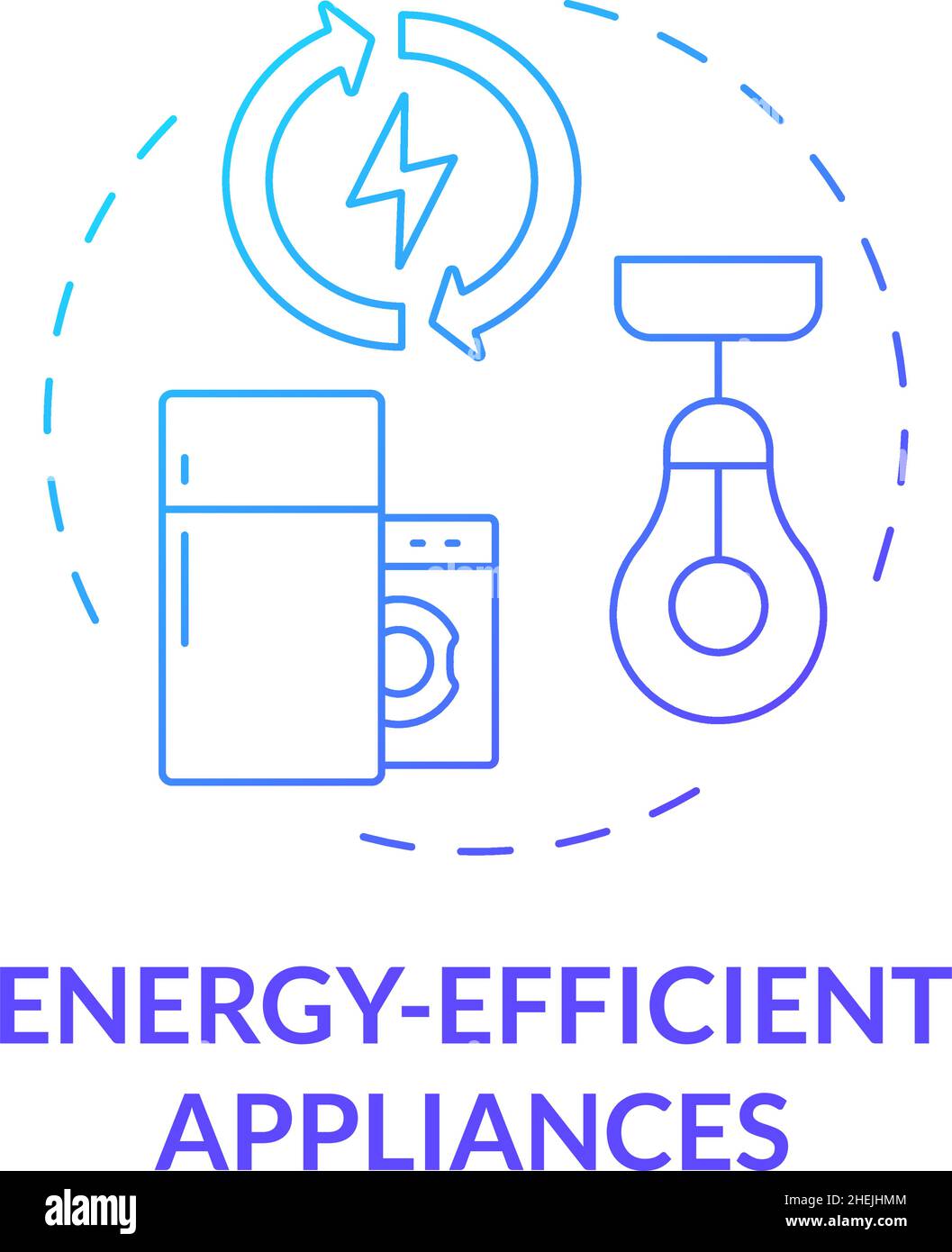 Energy efficient appliances blue gradient concept icon Stock Vector