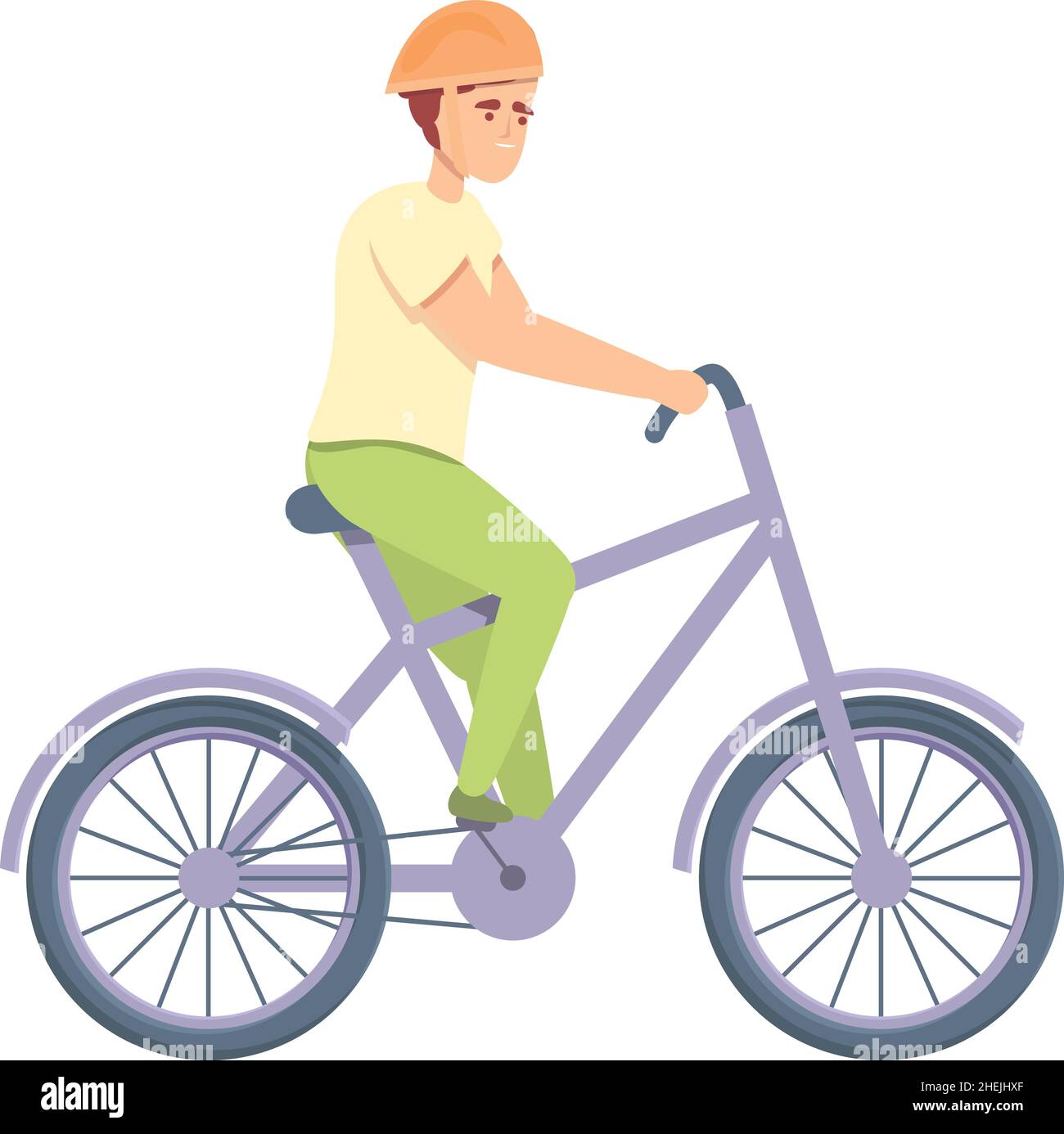 Bicycle rider icon cartoon vector. Young bicyclist. Mountain race Stock