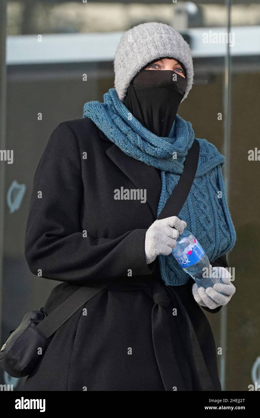 Former Irish Defence Forces member Lisa Smith leaving the Special Criminal Court in Dublin. Smith, 39, is accused of being a member of so-called Islamic State (IS) and financing terrorism. Picture date: Tuesday January 11, 2022. Stock Photo