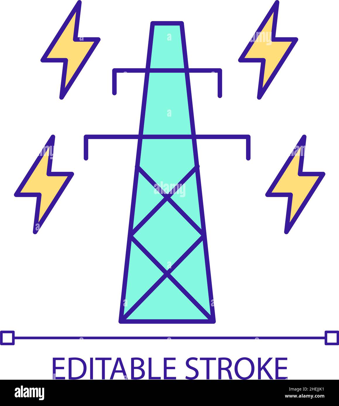 Power transmission lines RGB color icon Stock Vector Image & Art Alamy