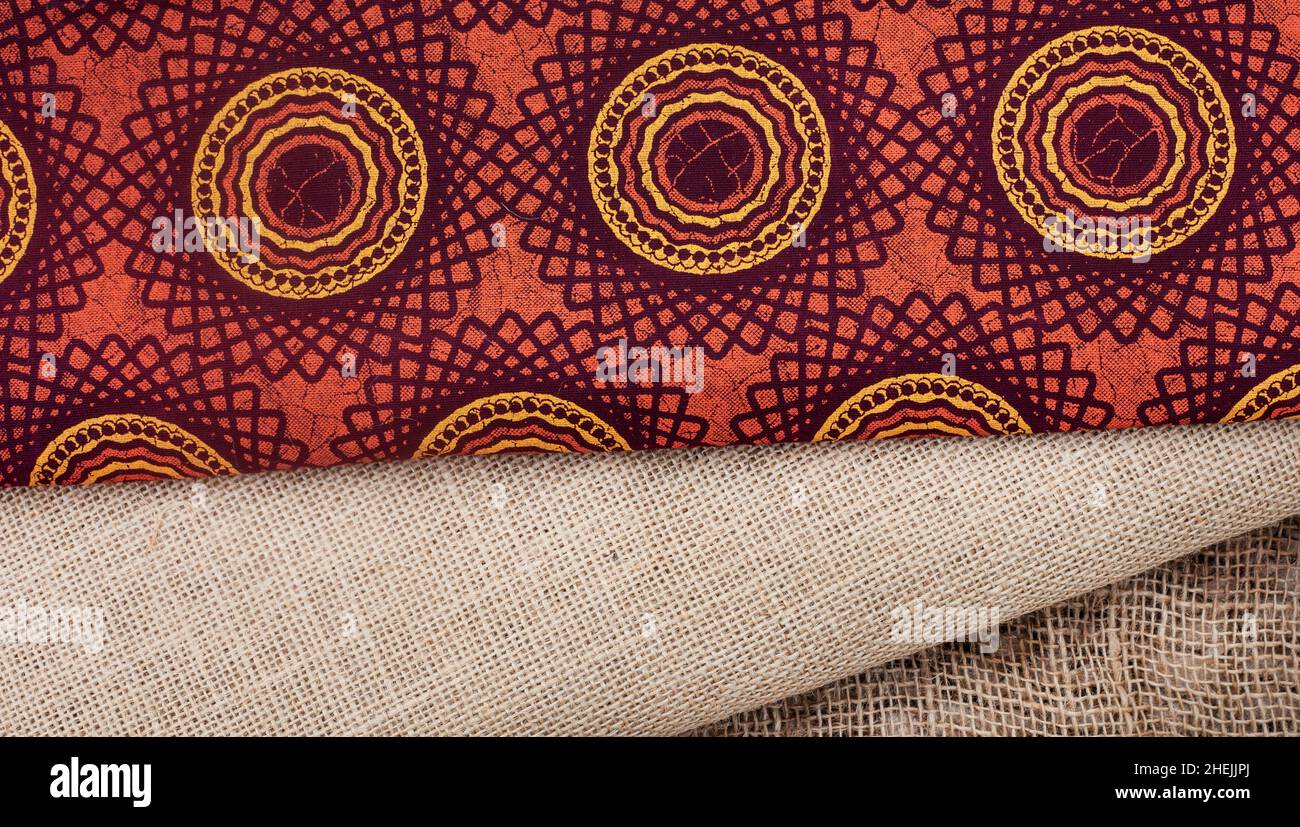 Shweshwe, an iconic printed cotton fabric from South Africa Stock Photo