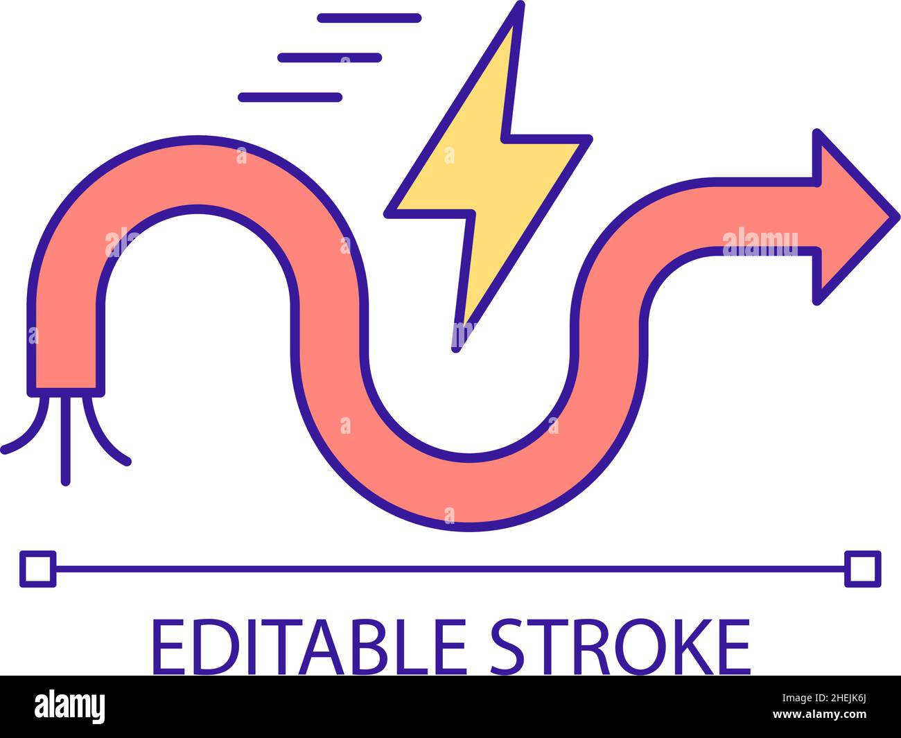 Superconducting cable RGB color icon Stock Vector