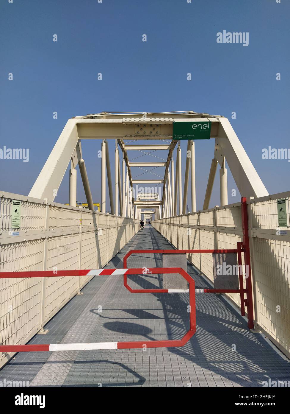 Cycle line bridge on Adige river in Verona, Italy Stock Photo