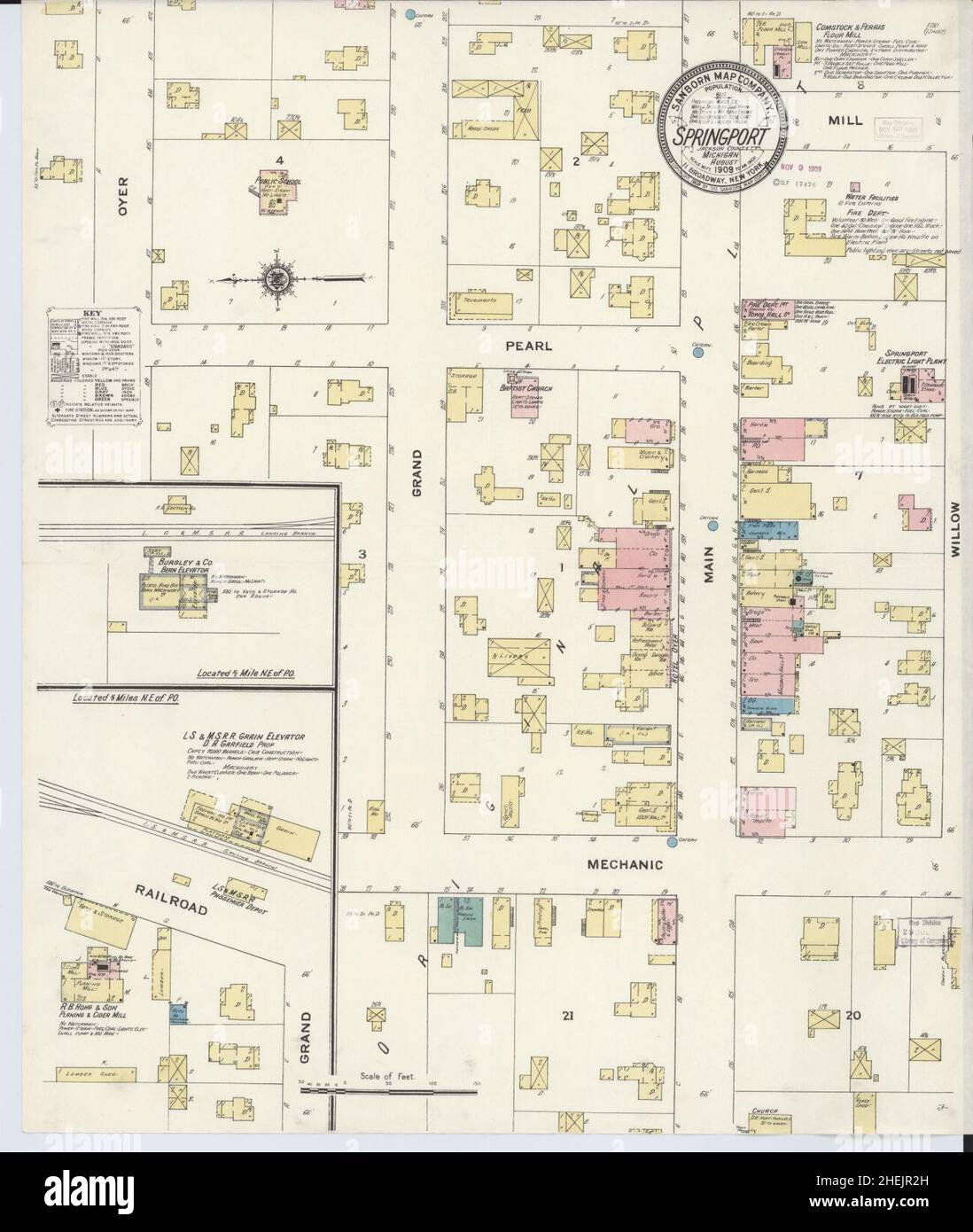 Springport 1853 Map Springport hi-res stock photography and images - Alamy