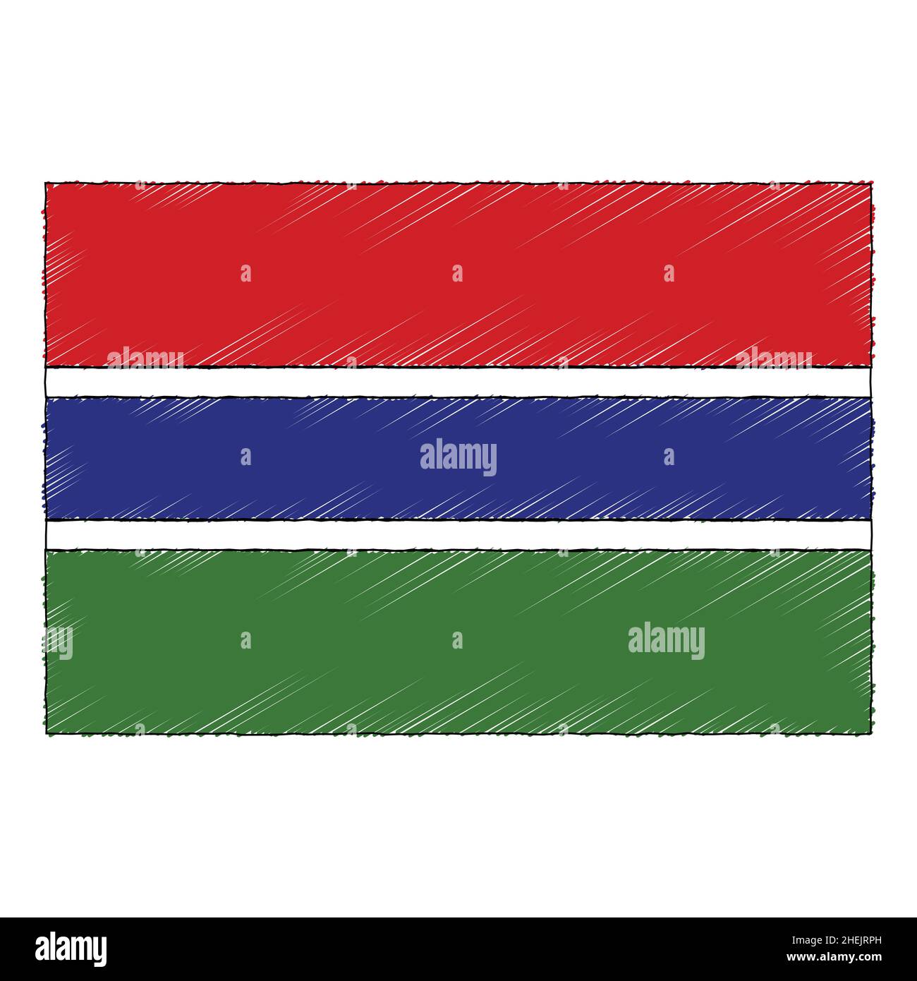 Hand drawn sketch flag of Gambia. doodle style vector icon Stock Vector ...