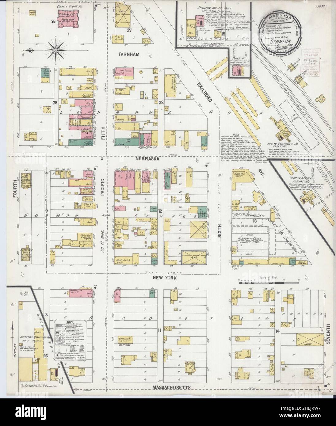 Sanborn Fire Insurance Map from Stanton, Stanton County, Nebraska Stock