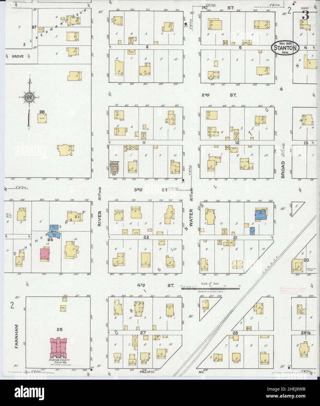 Sanborn Fire Insurance Map from Stanton, Stanton County, Nebraska Stock