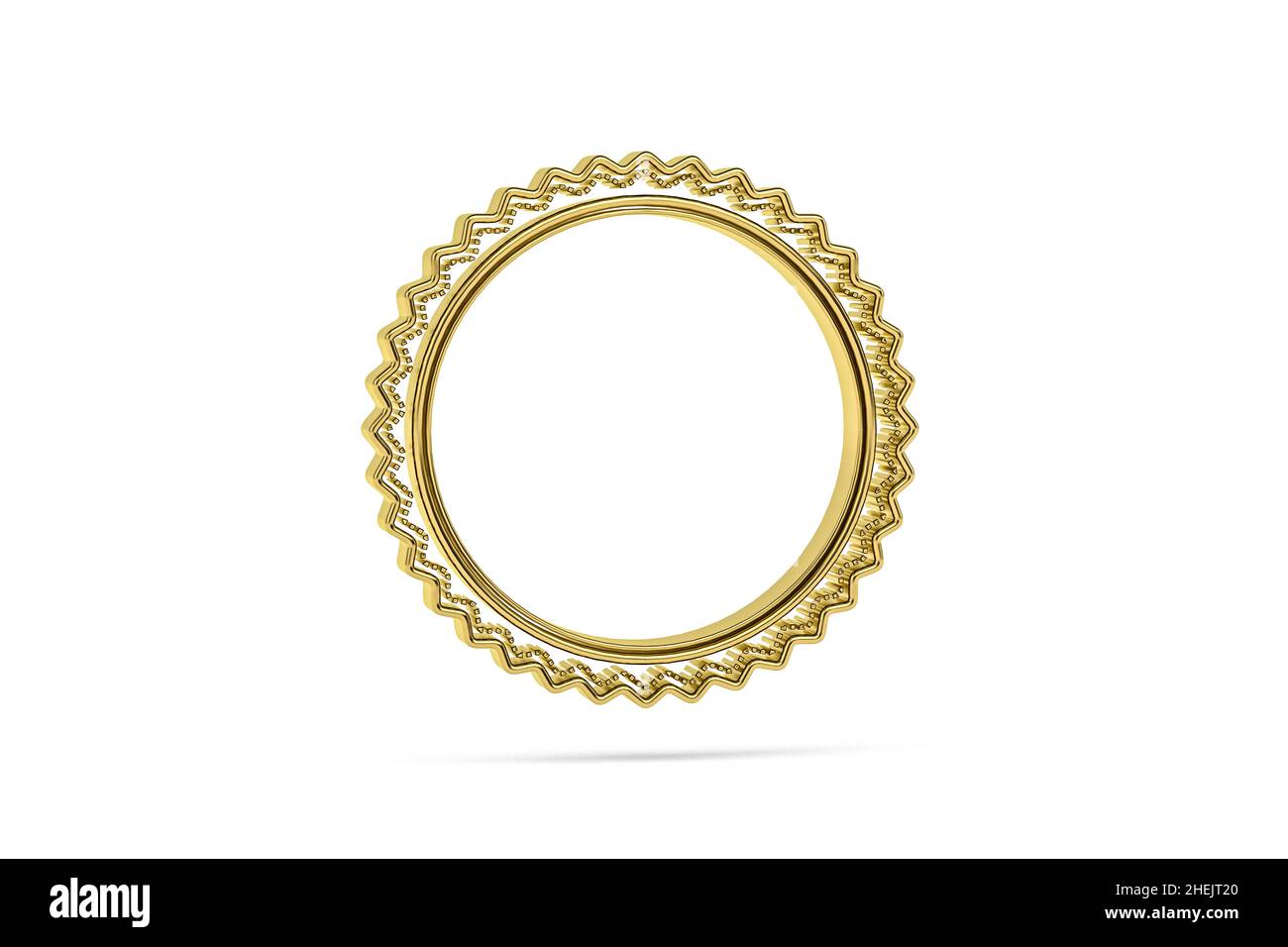 Golden 3d picture frame icon isolated on white background - 3d render ...