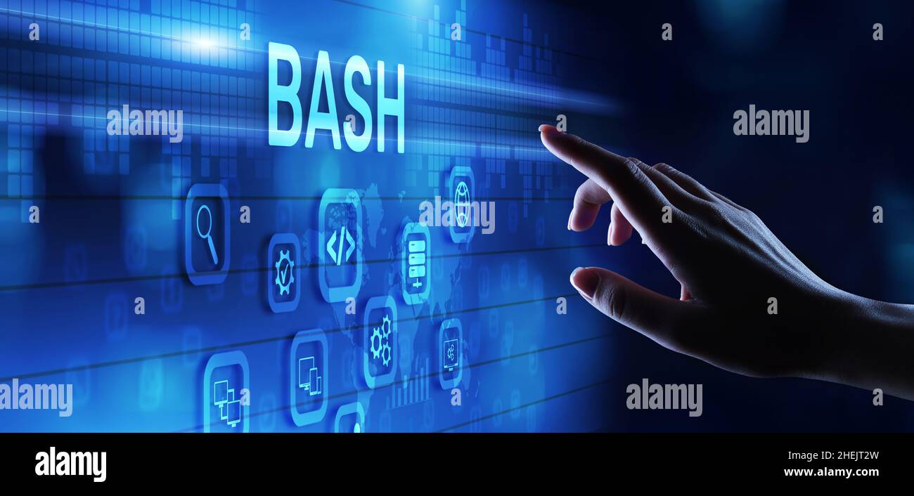 BASH Programming language software and web development internet technology concept. Stock Photo