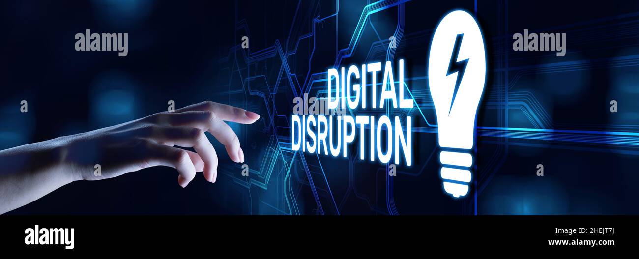 Digital disruption transformation digitalization innovation technology business concept. Stock Photo