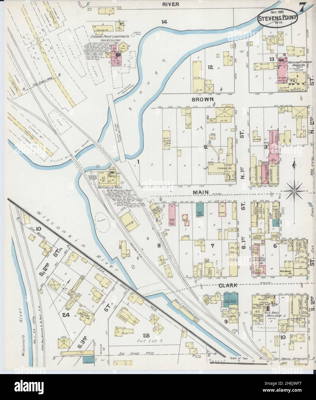 Sanborn Fire Insurance Map from Stevens Point, Portage County, Wisconsin Stock Photo Alamy