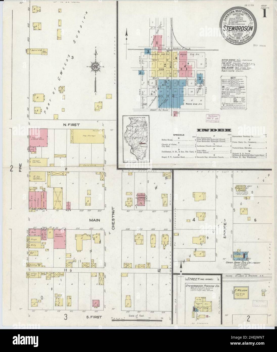 Sanborn Fire Insurance Map from Stewardson, Shelby County, Illinois