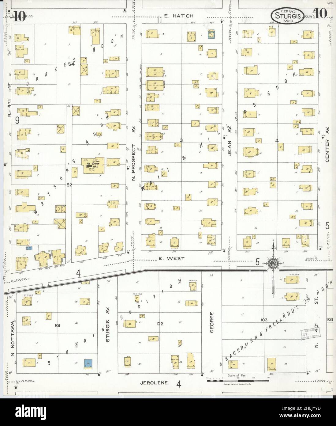 Sanborn Fire Insurance Map from Sturgis, Saint Joseph County, Michigan. Stock Photo