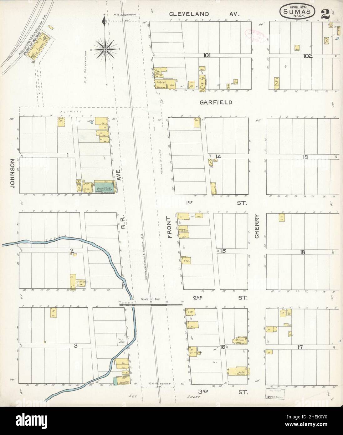 Sanborn Fire Insurance Map from Sumas, County, Washington Stock