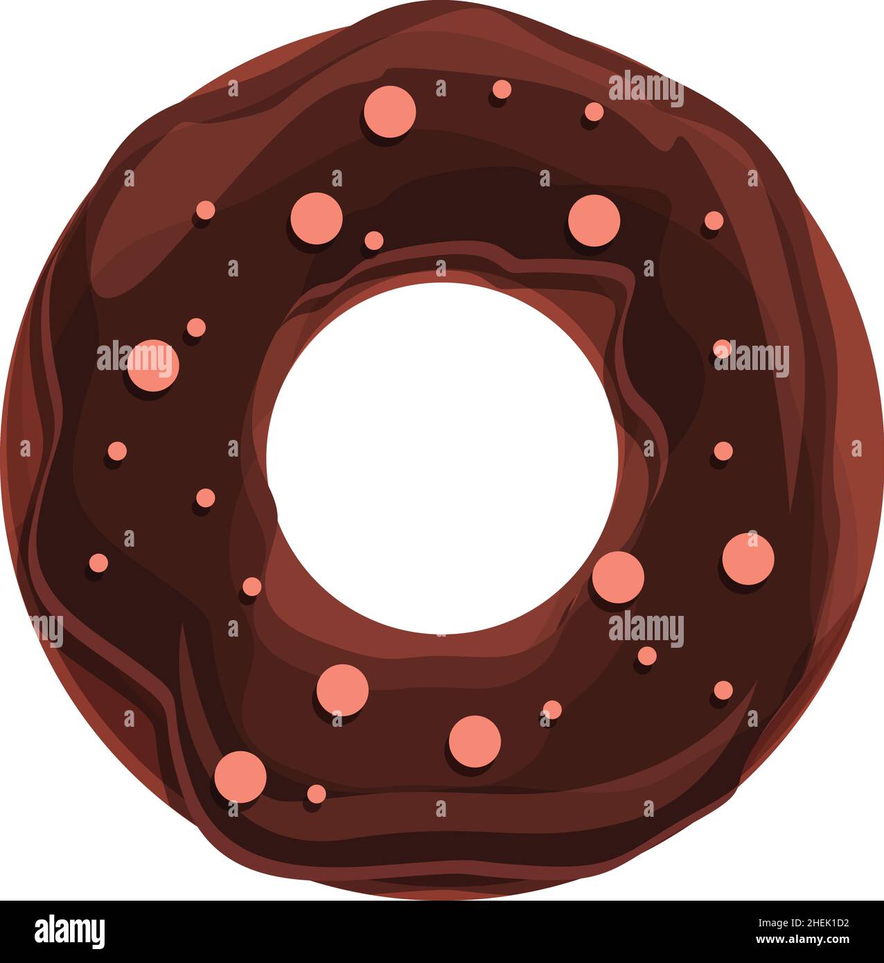 Cute cacao donut icon cartoon vector. Sugar cake. Cream food Stock