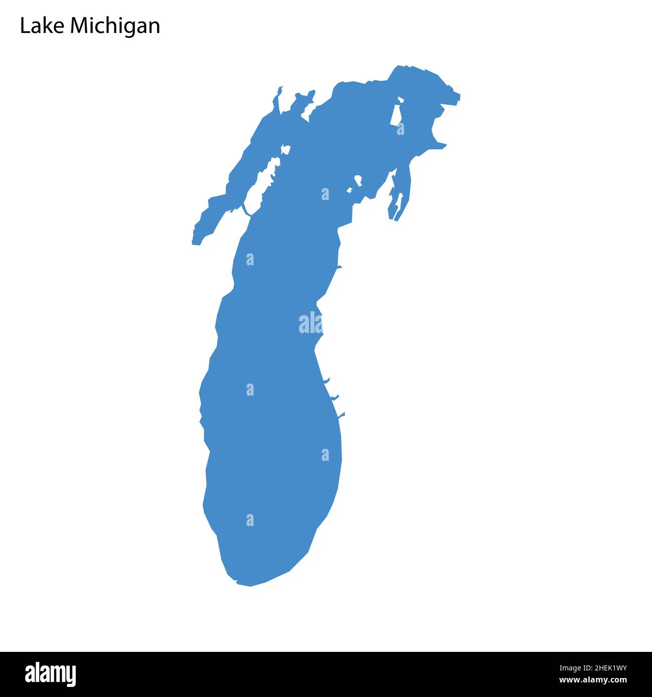Blue Outline Map Of Michigan Lake Isolated Vector Siilhouette On White Blue Outline Map Of Michigan Lake Isolated Vector Siilhouette On White Background 2HEK1WY 