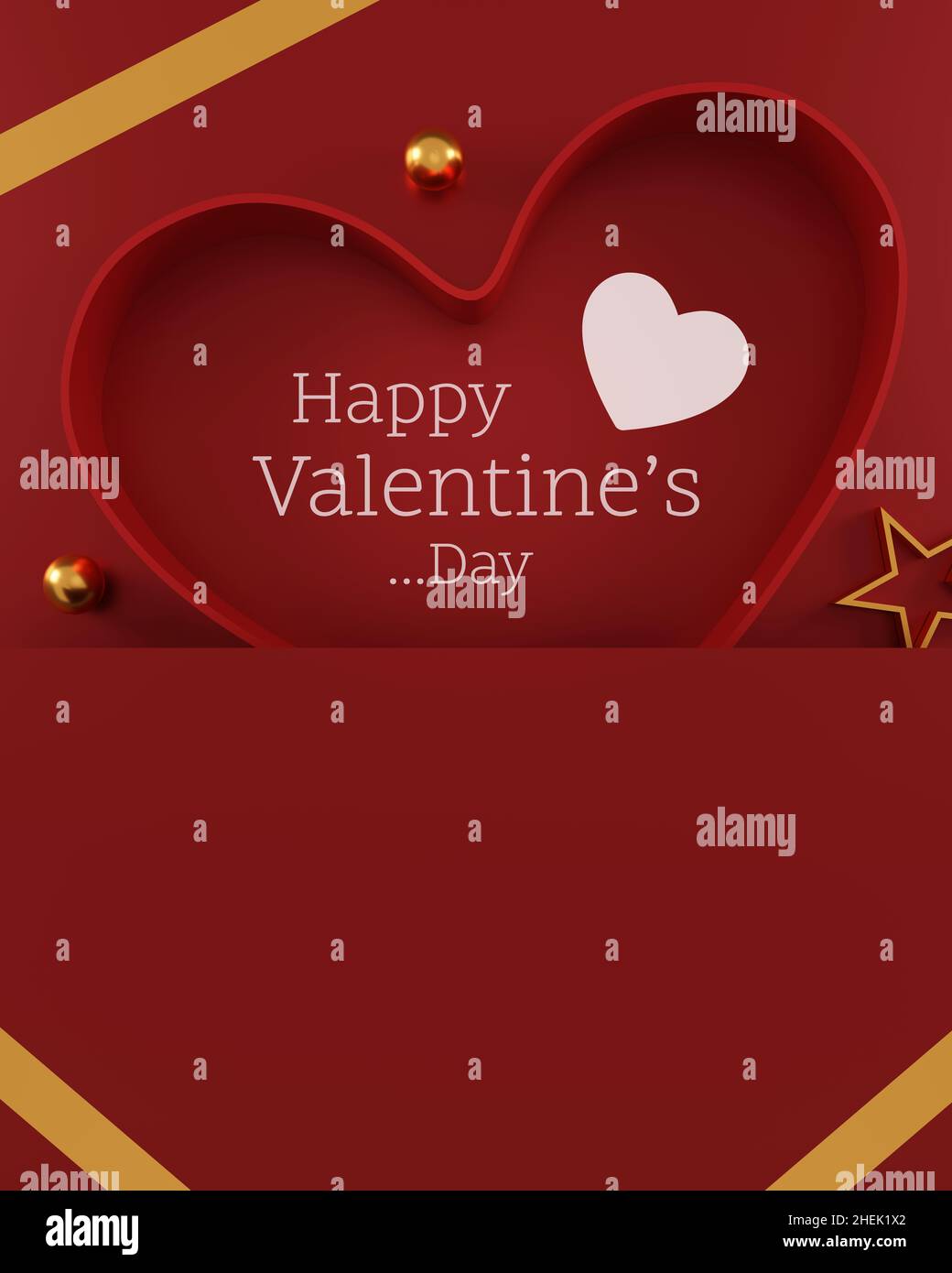 red envelope with hearts for valentine's day. red hearts in envelope ...
