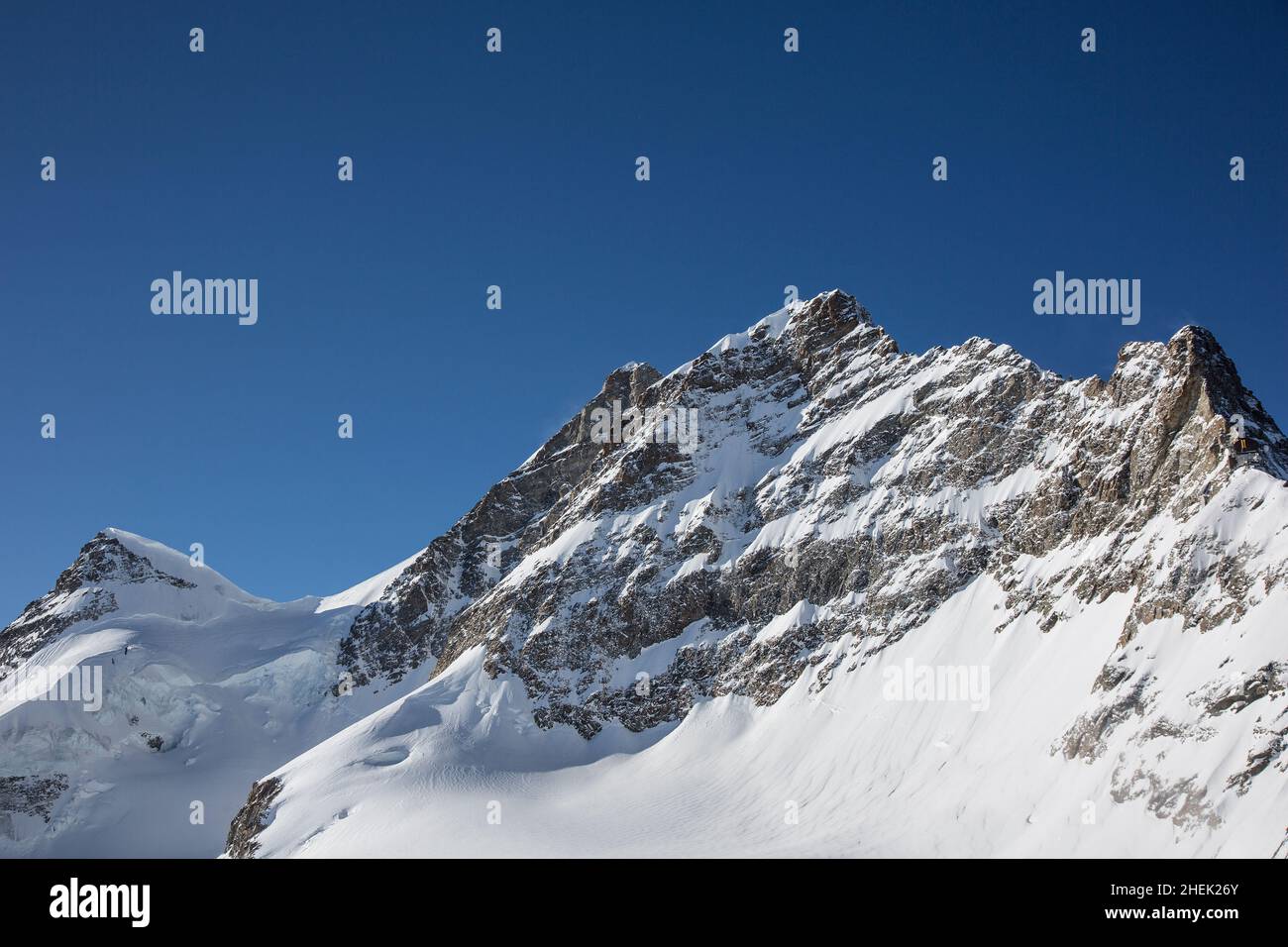 Jungfraujoch, Eiger, snow, Alps, Switzerland, mountains, Europe Stock