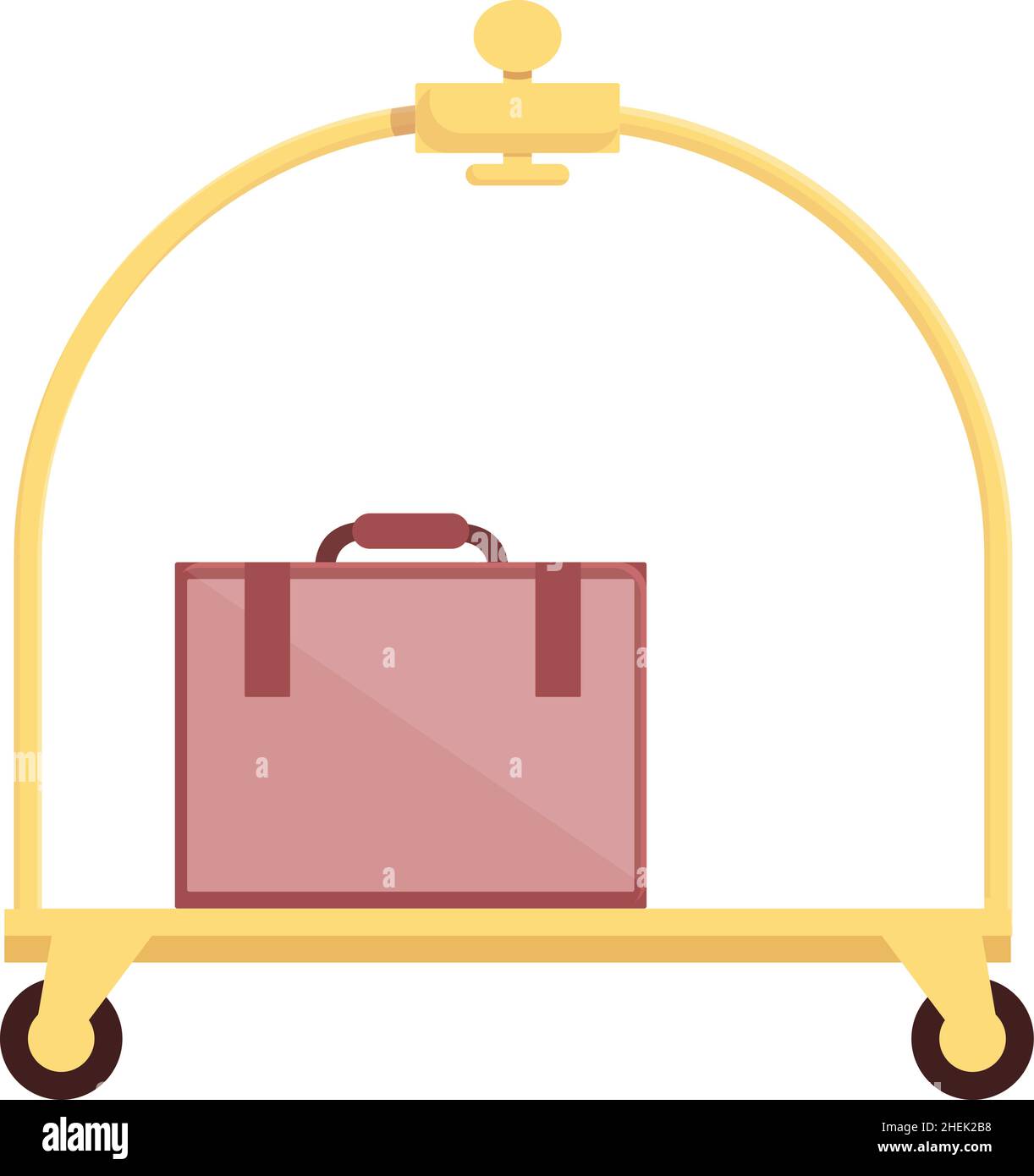 Suitcase luggage trolley icon cartoon vector. Travel baggage. Airport