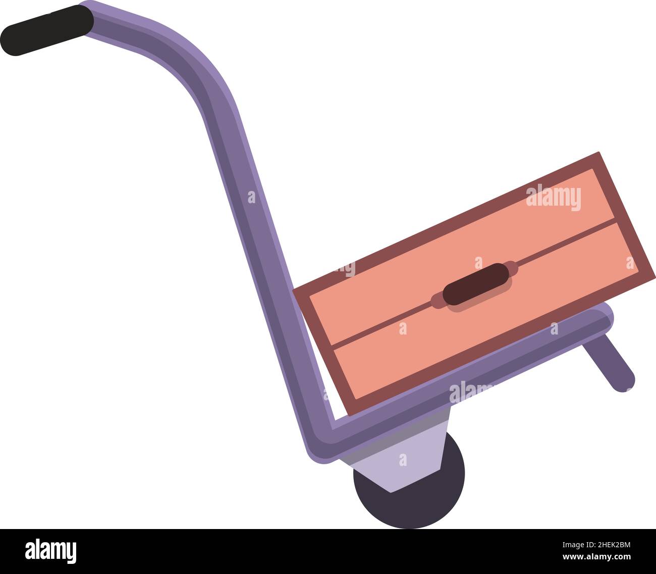 Bag luggage trolley icon cartoon vector. Travel suitcase. Cart carry