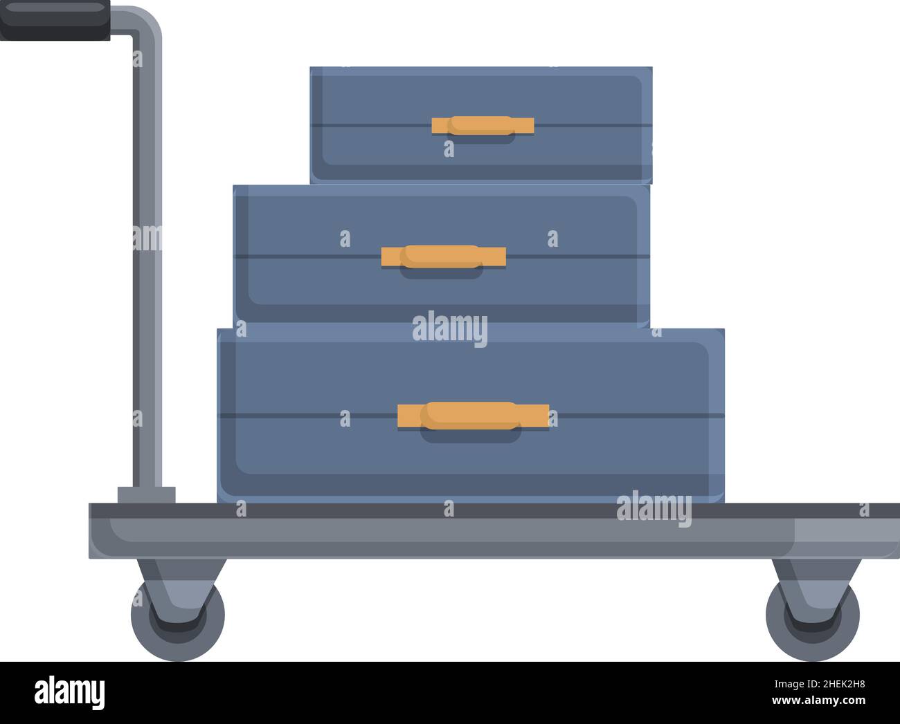 Storage luggage trolley icon cartoon vector. Carry summer. Suitcase bag