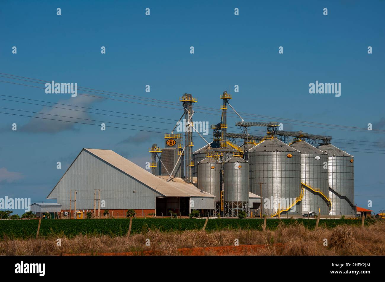 Silos at a farm, they are used in agriculture to store grain or