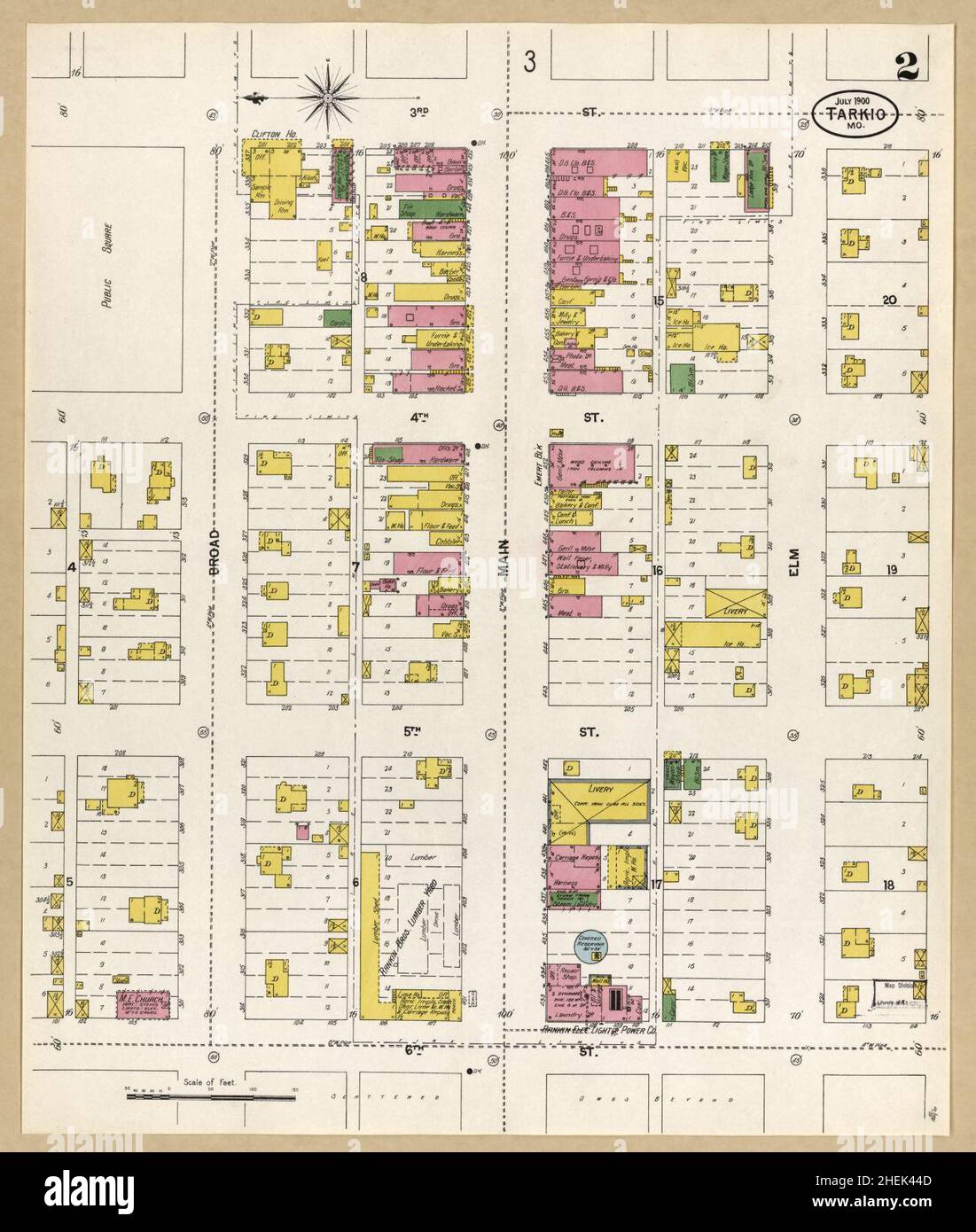 Sanborn Fire Insurance Map from Tarkio, Atchison County, Missouri Stock
