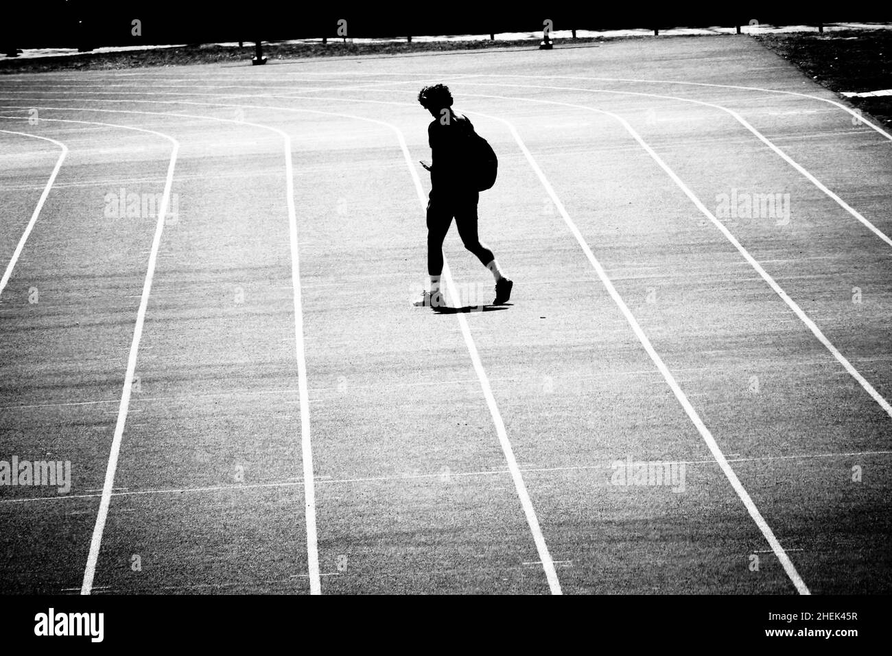 Boy running track Black and White Stock Photos & Images - Alamy