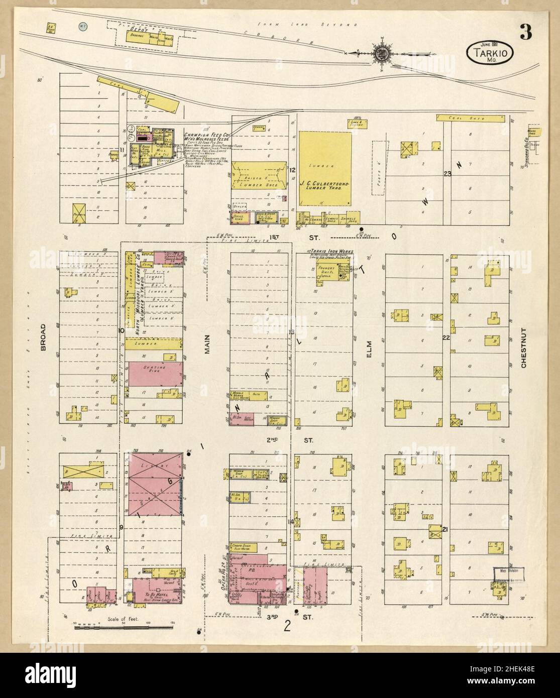 Sanborn Fire Insurance Map from Tarkio, Atchison County, Missouri Stock