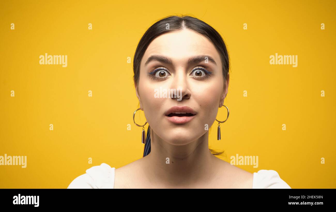 Woman on vacation shocked hi-res stock photography and images - Alamy