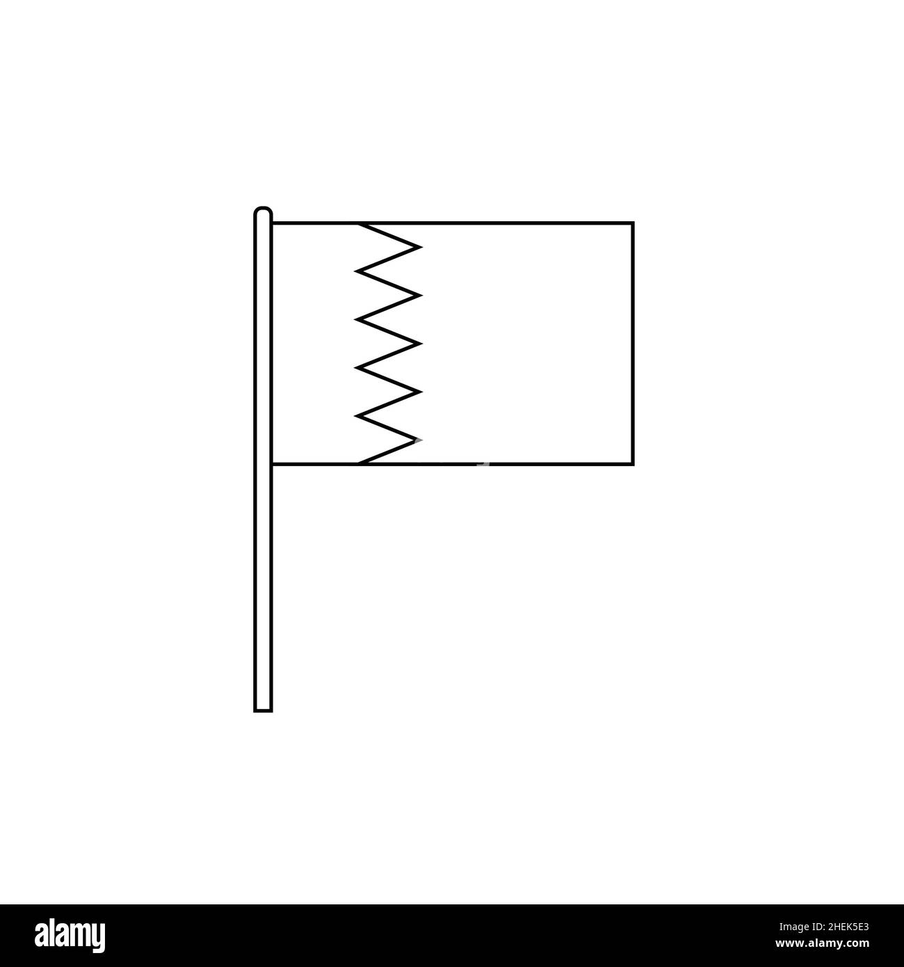 Black outline flag on of Bahrain. Thin line vector icon Stock Vector ...
