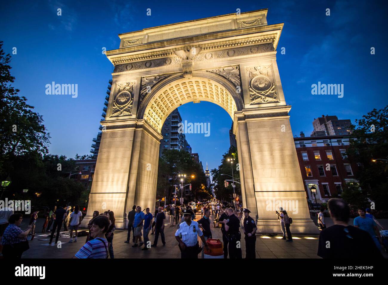 The Washington Square Arch in Greenwich Village, NYC. Stock Photo