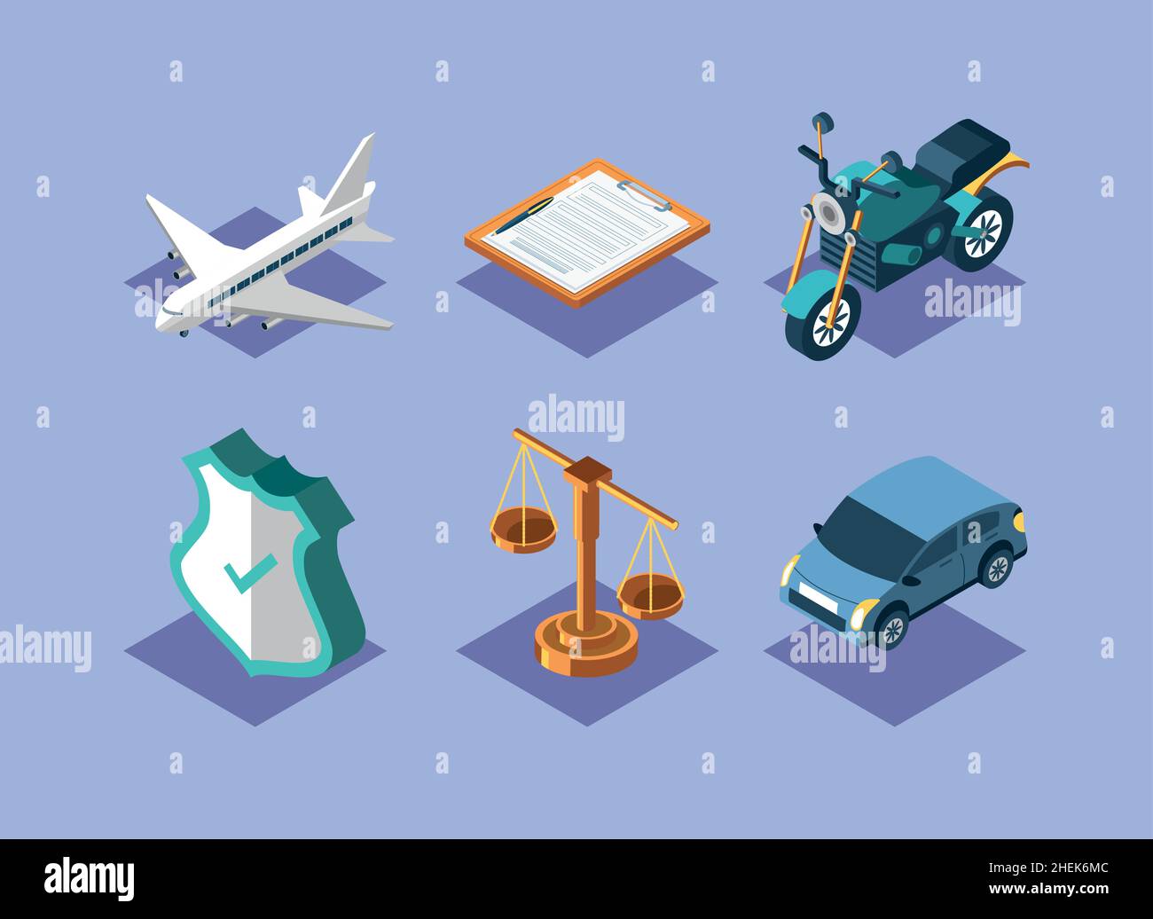 insurance service isometric Stock Vector