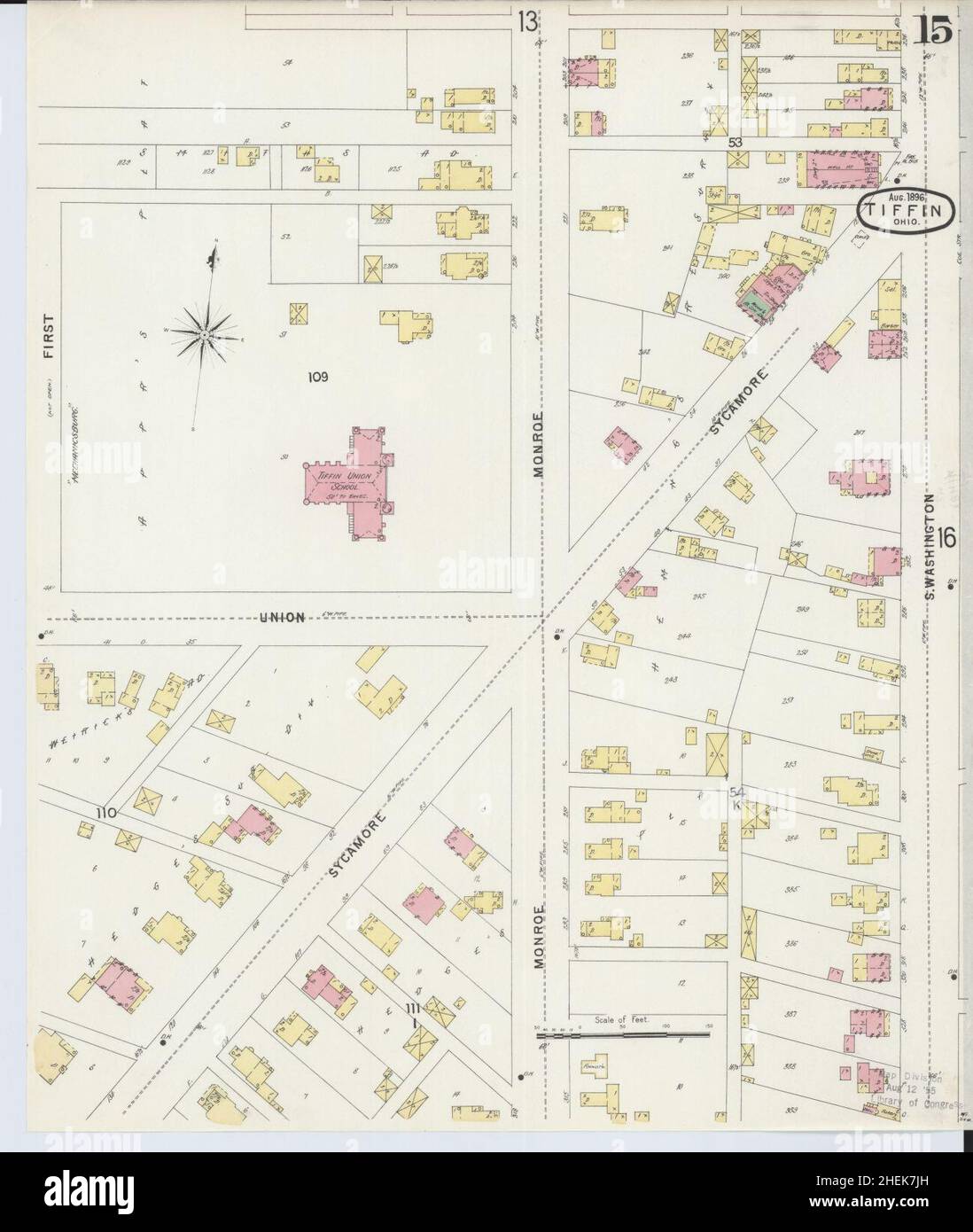 Sanborn Fire Insurance Map from Tiffin, Seneca County, Ohio Stock Photo ...