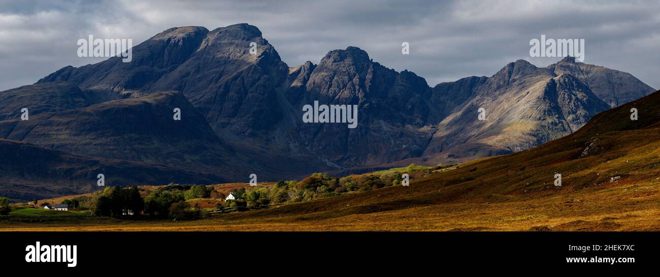 Panorama, Black Cuillin, Isle of Skye, Scotland Stock Photo