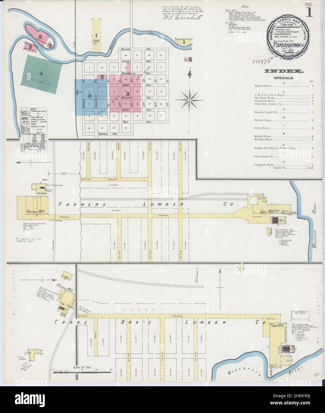 Sanborn fire insurance map from tomahawk lincoln county wisconsin