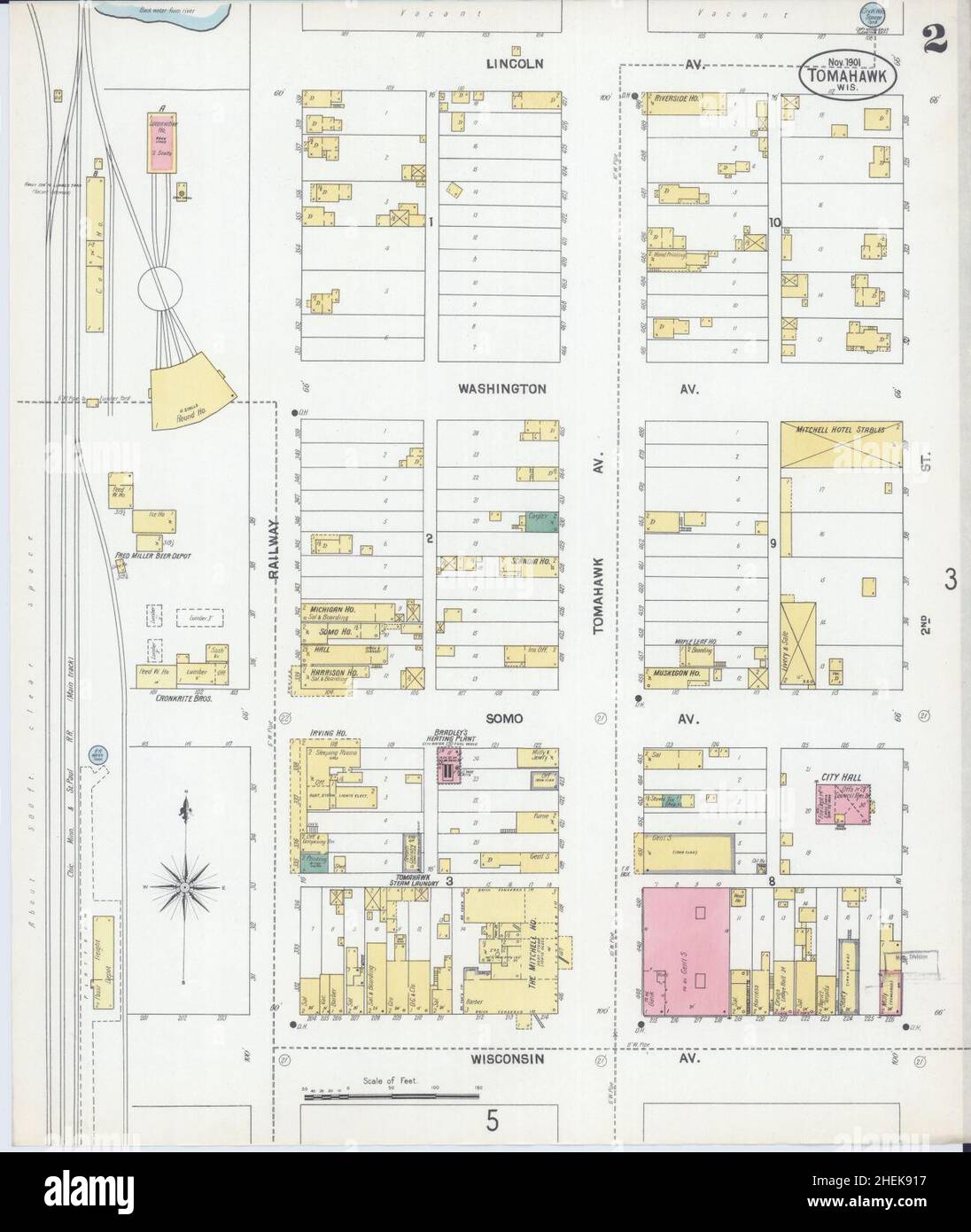 Sanborn Fire Insurance Map of Tomahawk, Wisconsin